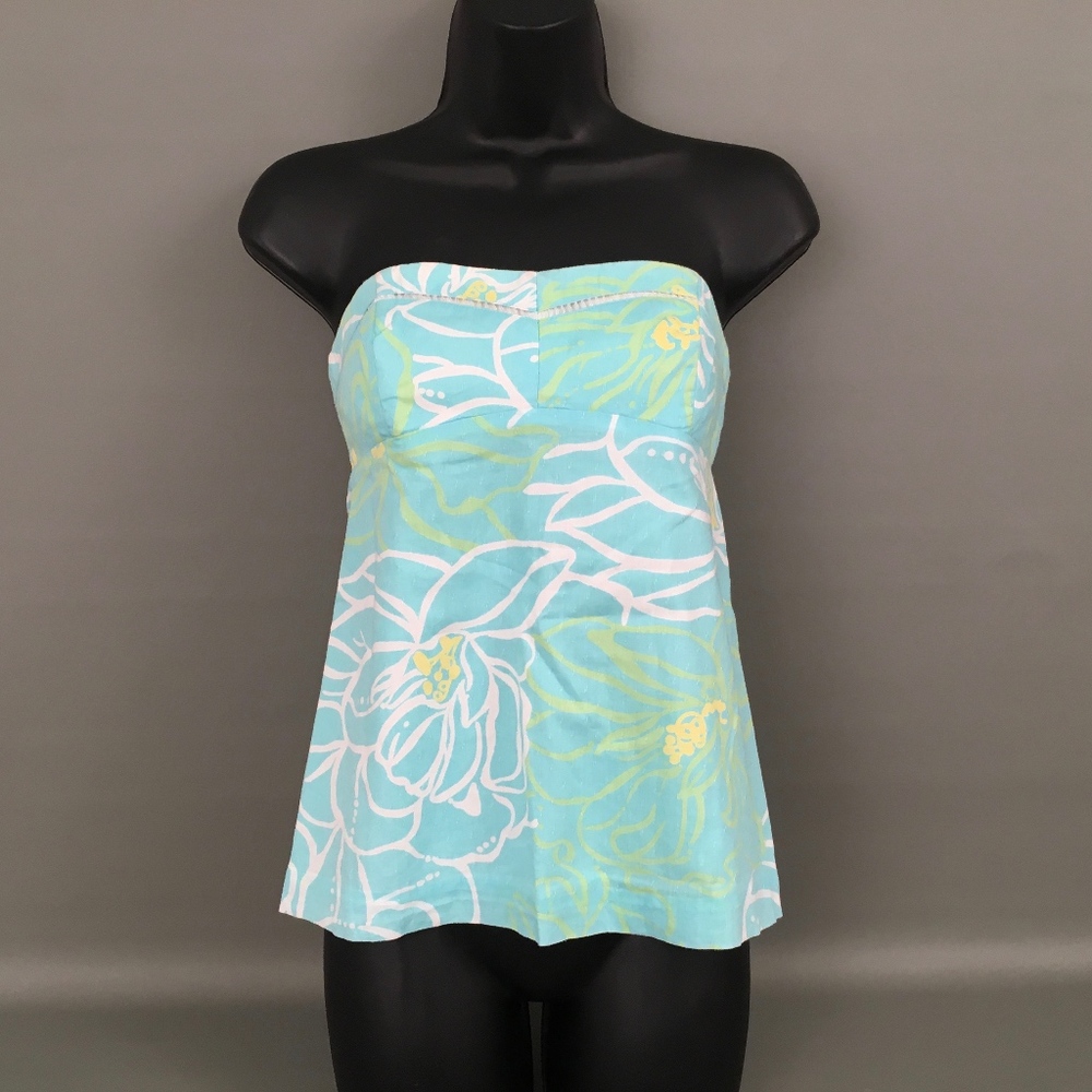 LILLY PULITZER Floral Print Strapless Top Sz.2